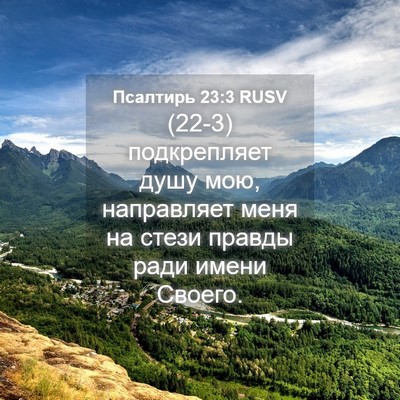 Picture 04 - Псалтирь 23:3 RUSV - (22-3) подкрепляет душу мою, - Bible Verse Picture