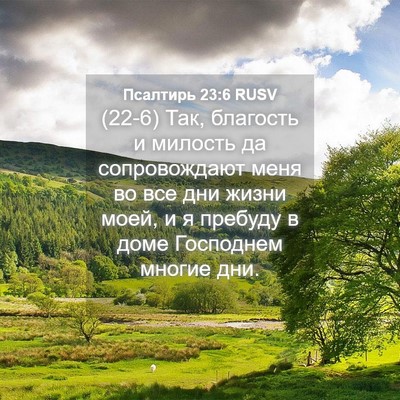 Picture 04 - Псалтирь 23:6 RUSV - (22-6) Так, благость и милость - Bible Verse Picture