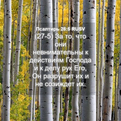 Picture 04 - Псалтирь 28:5 RUSV - (27-5) За то, что они - Bible Verse Picture