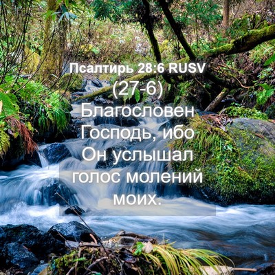 Picture 04 - Псалтирь 28:6 RUSV - (27-6) Благословен Господь, - Bible Verse Picture