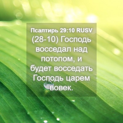 Picture 04 - Псалтирь 29:10 RUSV - (28-10) Господь восседал над - Bible Verse Picture