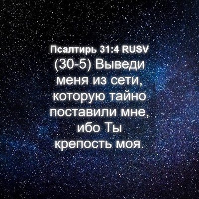 Picture 04 - Псалтирь 31:4 RUSV - (30-5) Выведи меня из сети, - Bible Verse Picture
