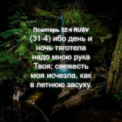 Picture 04 - Псалтирь 32:4 RUSV - (31-4) ибо день и ночь - Bible Verse Picture