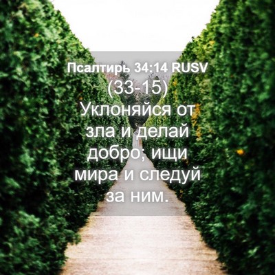 Picture 04 - Псалтирь 34:14 RUSV - (33-15) Уклоняйся от зла и - Bible Verse Picture