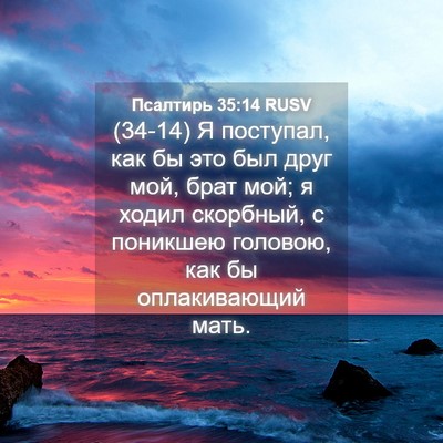 Picture 04 - Псалтирь 35:14 RUSV - (34-14) Я поступал, как бы это - Bible Verse Picture