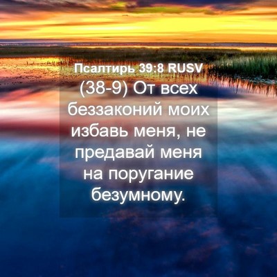 Picture 04 - Псалтирь 39:8 RUSV - (38-9) От всех беззаконий - Bible Verse Picture