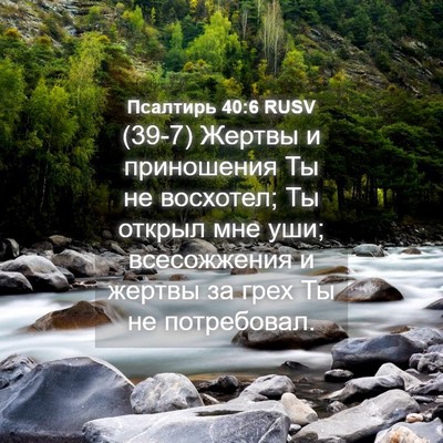 Picture 04 - Псалтирь 40:6 RUSV - (39-7) Жертвы и приношения Ты - Bible Verse Picture