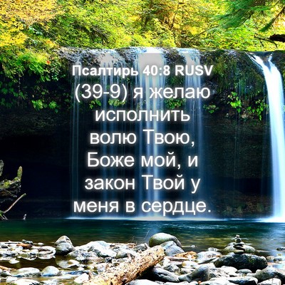 Picture 04 - Псалтирь 40:8 RUSV - (39-9) я желаю исполнить волю - Bible Verse Picture
