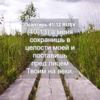 Picture 04 - Псалтирь 41:12 RUSV - (40-13) а меня сохранишь в - Bible Verse Picture
