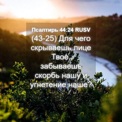 Picture 04 - Псалтирь 44:24 RUSV - (43-25) Для чего скрываешь - Bible Verse Picture