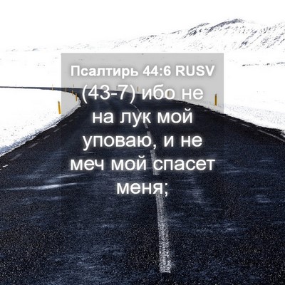 Picture 04 - Псалтирь 44:6 RUSV - (43-7) ибо не на лук мой - Bible Verse Picture