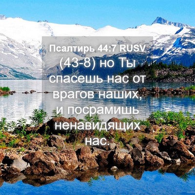 Picture 04 - Псалтирь 44:7 RUSV - (43-8) но Ты спасешь нас от - Bible Verse Picture