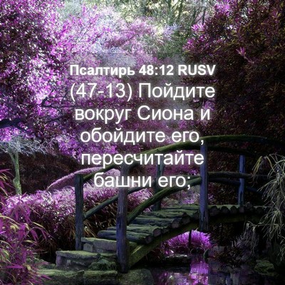 Picture 04 - Псалтирь 48:12 RUSV - (47-13) Пойдите вокруг Сиона и - Bible Verse Picture