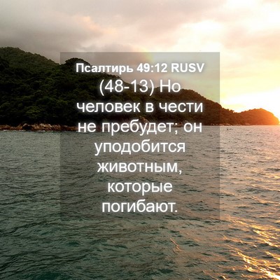 Picture 04 - Псалтирь 49:12 RUSV - (48-13) Но человек в чести не - Bible Verse Picture