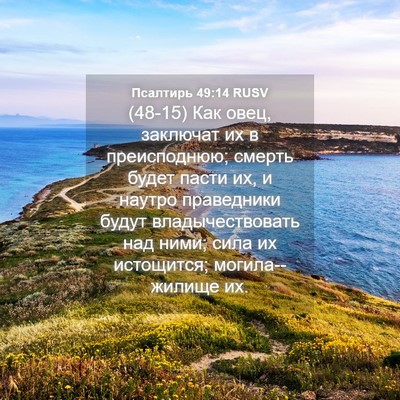 Picture 04 - Псалтирь 49:14 RUSV - (48-15) Как овец, заключат их в - Bible Verse Picture