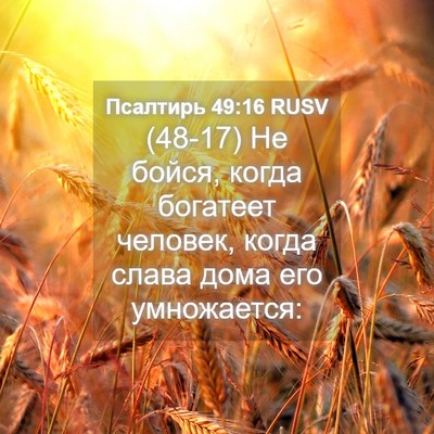 Picture 04 - Псалтирь 49:16 RUSV - (48-17) Не бойся, когда - Bible Verse Picture