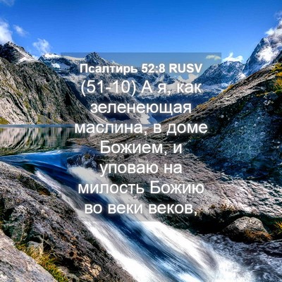 Picture 04 - Псалтирь 52:8 RUSV - (51-10) А я, как зеленеющая - Bible Verse Picture