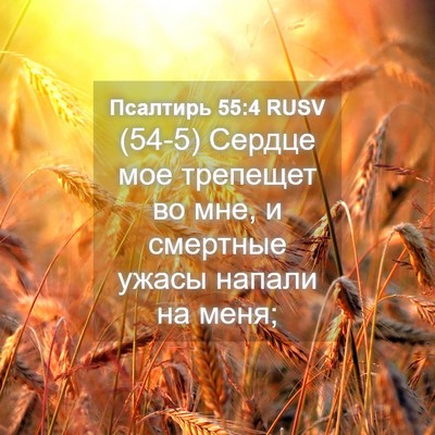 Picture 04 - Псалтирь 55:4 RUSV - (54-5) Сердце мое трепещет во - Bible Verse Picture