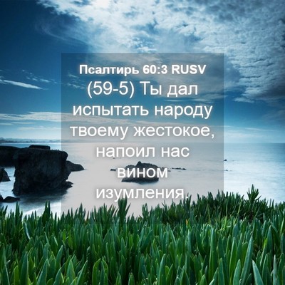 Picture 04 - Псалтирь 60:3 RUSV - (59-5) Ты дал испытать народу - Bible Verse Picture