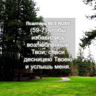 Picture 04 - Псалтирь 60:5 RUSV - (59-7) чтобы избавились - Bible Verse Picture
