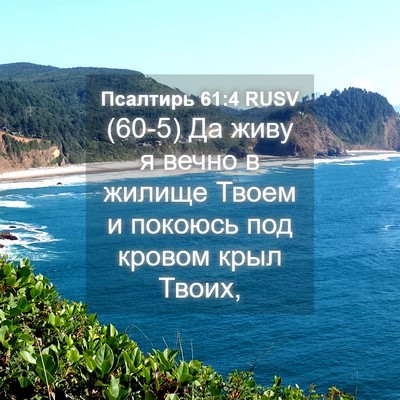Picture 04 - Псалтирь 61:4 RUSV - (60-5) Да живу я вечно в - Bible Verse Picture