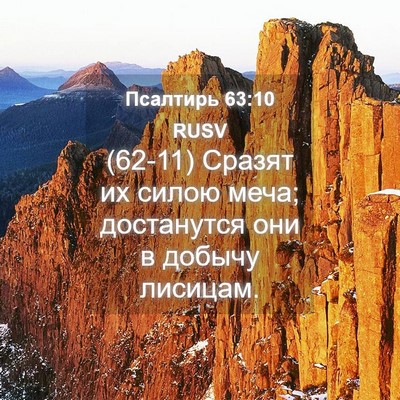 Picture 04 - Псалтирь 63:10 RUSV - (62-11) Сразят их силою меча; - Bible Verse Picture