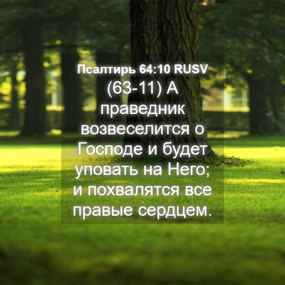 Picture 04 - Псалтирь 64:10 RUSV - (63-11) А праведник - Bible Verse Picture