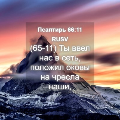Picture 04 - Псалтирь 66:11 RUSV - (65-11) Ты ввел нас в сеть, - Bible Verse Picture