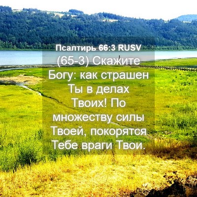 Picture 04 - Псалтирь 66:3 RUSV - (65-3) Скажите Богу: как - Bible Verse Picture