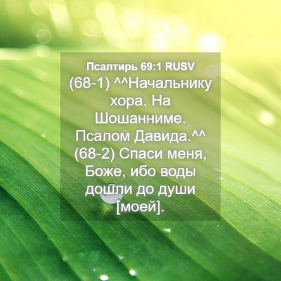 Picture 04 - Псалтирь 69:1 RUSV - (68-1) ^^Начальнику хора. На - Bible Verse Picture