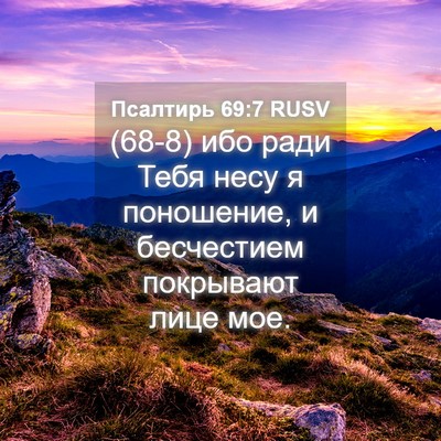 Picture 04 - Псалтирь 69:7 RUSV - (68-8) ибо ради Тебя несу я - Bible Verse Picture