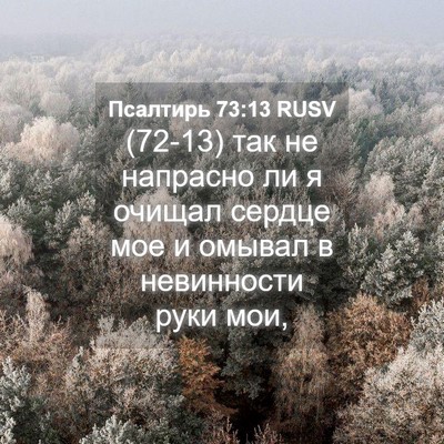 Picture 04 - Псалтирь 73:13 RUSV - (72-13) так не напрасно ли я - Bible Verse Picture