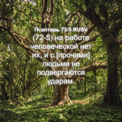 Picture 04 - Псалтирь 73:5 RUSV - (72-5) на работе человеческой - Bible Verse Picture