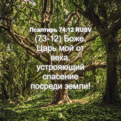 Picture 04 - Псалтирь 74:12 RUSV - (73-12) Боже, Царь мой от века, - Bible Verse Picture