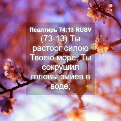 Picture 04 - Псалтирь 74:13 RUSV - (73-13) Ты расторг силою Твоею - Bible Verse Picture