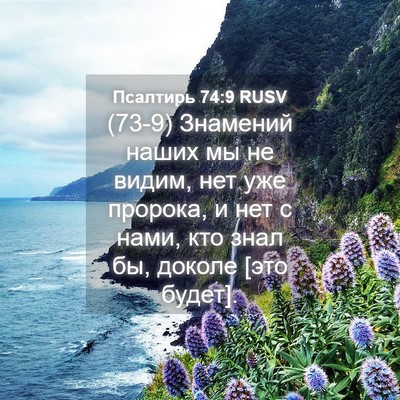 Picture 04 - Псалтирь 74:9 RUSV - (73-9) Знамений наших мы не - Bible Verse Picture