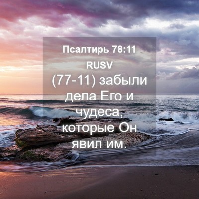 Picture 04 - Псалтирь 78:11 RUSV - (77-11) забыли дела Его и - Bible Verse Picture