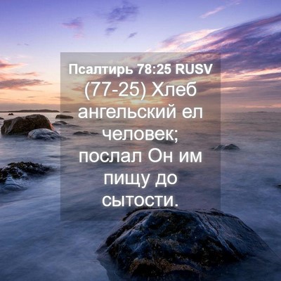 Picture 04 - Псалтирь 78:25 RUSV - (77-25) Хлеб ангельский ел - Bible Verse Picture