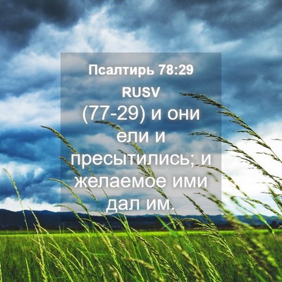 Picture 04 - Псалтирь 78:29 RUSV - (77-29) и они ели и - Bible Verse Picture