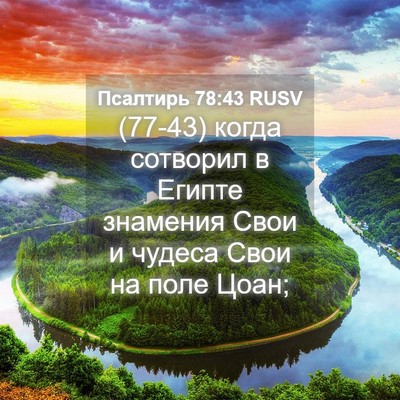 Picture 04 - Псалтирь 78:43 RUSV - (77-43) когда сотворил в - Bible Verse Picture