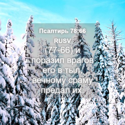 Picture 04 - Псалтирь 78:66 RUSV - (77-66) и поразил врагов его в - Bible Verse Picture