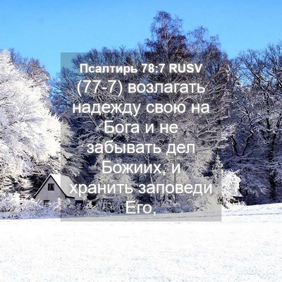Picture 04 - Псалтирь 78:7 RUSV - (77-7) возлагать надежду свою - Bible Verse Picture