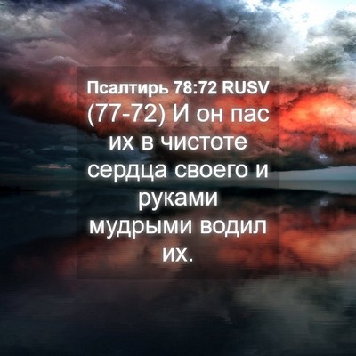 Picture 04 - Псалтирь 78:72 RUSV - (77-72) И он пас их в чистоте - Bible Verse Picture