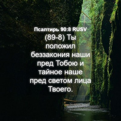 Picture 04 - Псалтирь 90:8 RUSV - (89-8) Ты положил беззакония - Bible Verse Picture