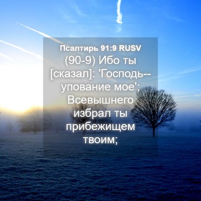 Picture 04 - Псалтирь 91:9 RUSV - (90-9) Ибо ты [сказал]: - Bible Verse Picture