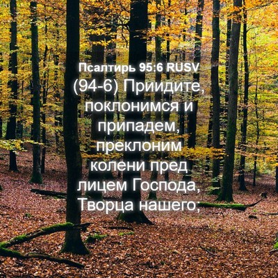 Picture 04 - Псалтирь 95:6 RUSV - (94-6) Приидите, поклонимся и - Bible Verse Picture