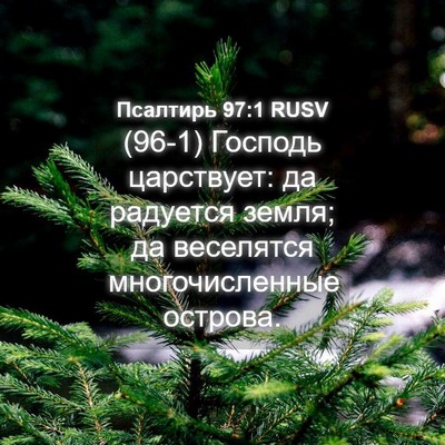 Picture 04 - Псалтирь 97:1 RUSV - (96-1) Господь царствует: да - Bible Verse Picture