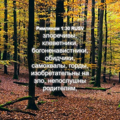 Picture 04 - Римлянам 1:30 RUSV - злоречивы, клеветники, - Bible Verse Picture