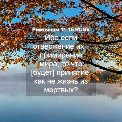 Picture 04 - Римлянам 11:15 RUSV - Ибо если отвержение - Bible Verse Picture