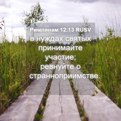 Picture 04 - Римлянам 12:13 RUSV - в нуждах святых принимайте - Bible Verse Picture